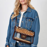 American Darling Clear Stadium Bag for Women | Hand Tooled Genuine Leather Crossbody Purse | Western Style for Concerts & Rodeos