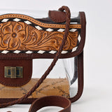 American Darling Clear Stadium Bag for Women | Hand Tooled Genuine Leather Crossbody Purse | Western Style for Concerts & Rodeos