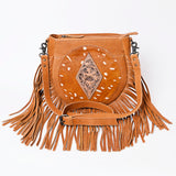 American Darling Messenger Hand Tooled Hair-On Genuine Leather women bag western handbag purse