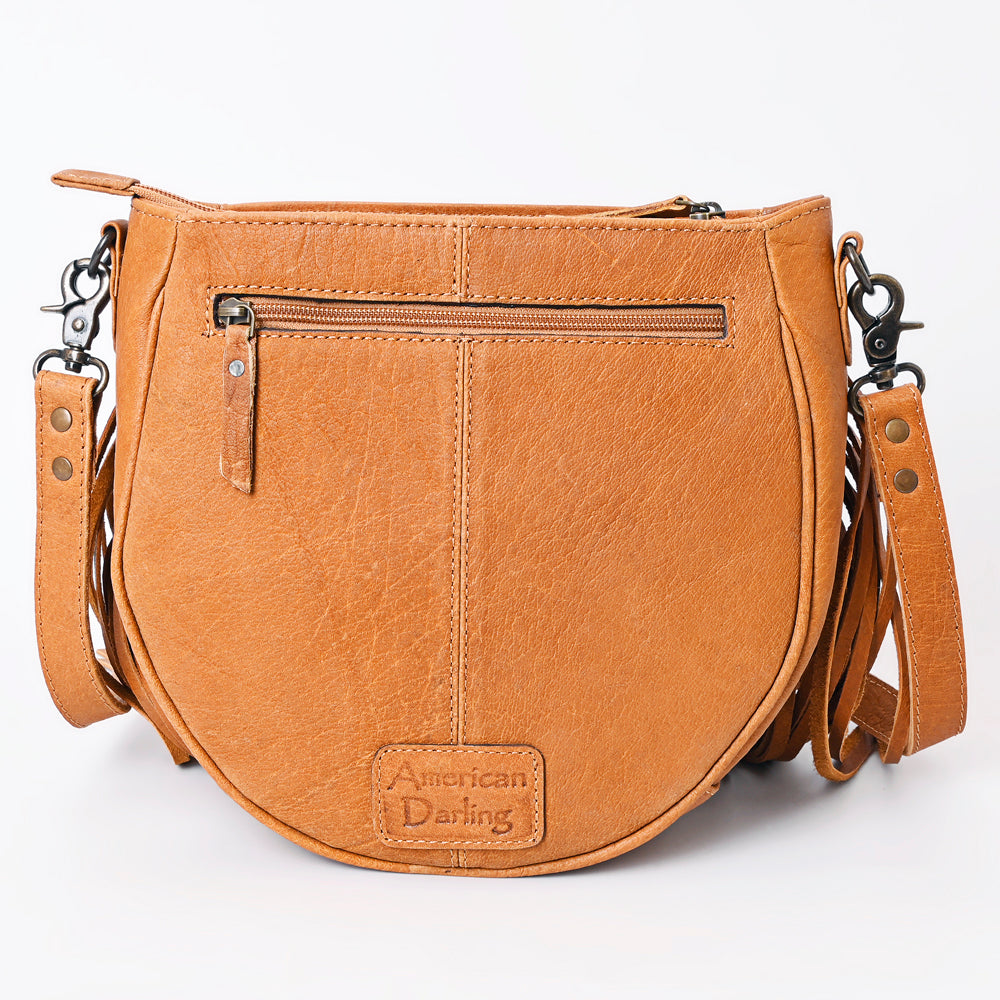 American Darling ADBG1062B Messenger Hand Tooled Hair-On Genuine Leather women bag western handbag purse