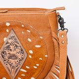 American Darling Messenger Hand Tooled Hair-On Genuine Leather women bag western handbag purse