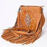 American Darling Messenger Hand Tooled Hair-On Genuine Leather women bag western handbag purse