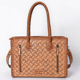 American Darling Hand Tooled Leather Tote Bag  Western Floral Carved Purse