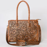American Darling Hand Tooled Leather Tote Bag  Western Floral Carved Purse