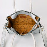 American Darling Hand Tooled Leather Tote Bag  Western Floral Carved Purse