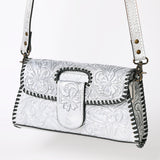 American Darling Hand Tooled Floral Leather Wallet Bag Clutch and Crossbody Handbag - Uhorse