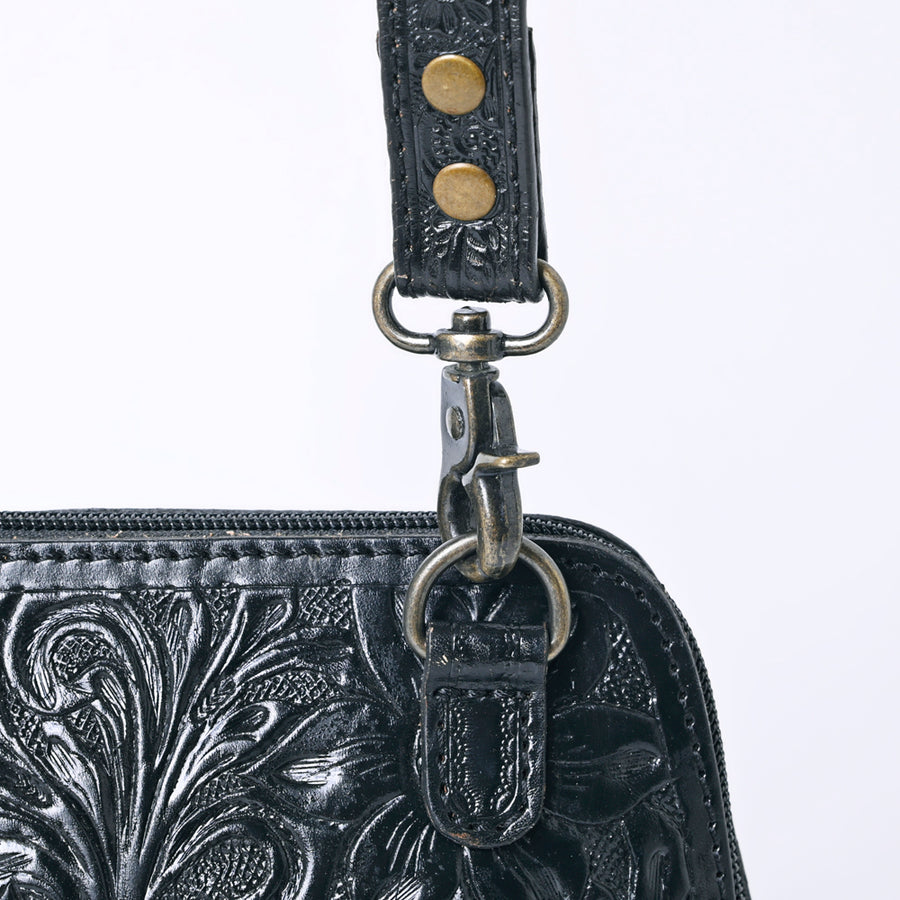 American Darling Western Leather Crossbody Bag Hand Tooled Floral Carved Purse with Adjustable Strap