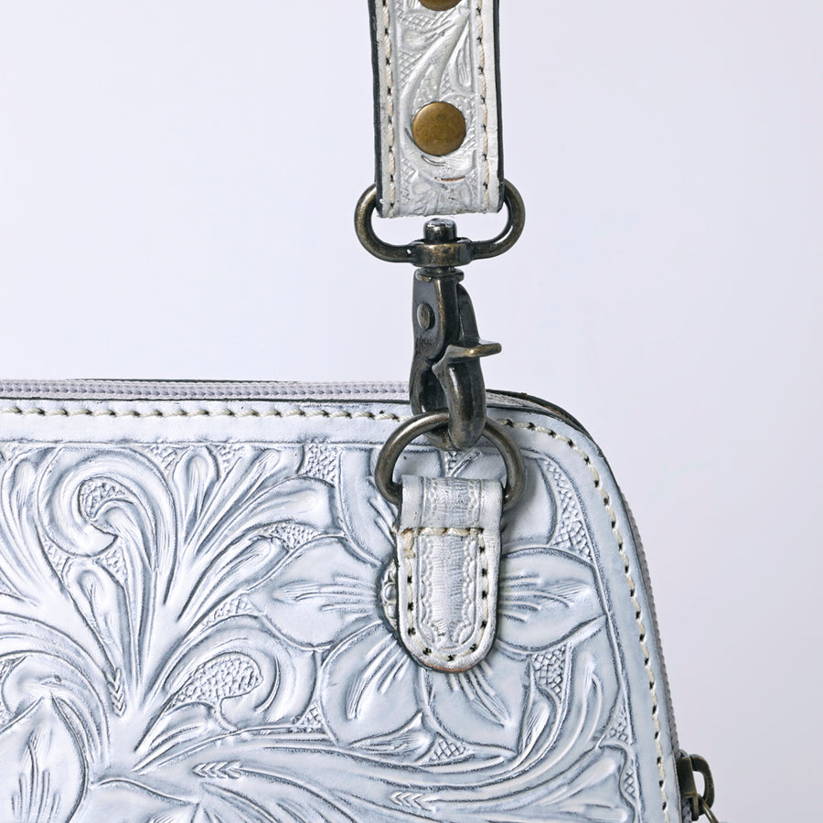 American Darling Western Leather Crossbody Bag Hand Tooled Floral Carved Purse with Adjustable Strap