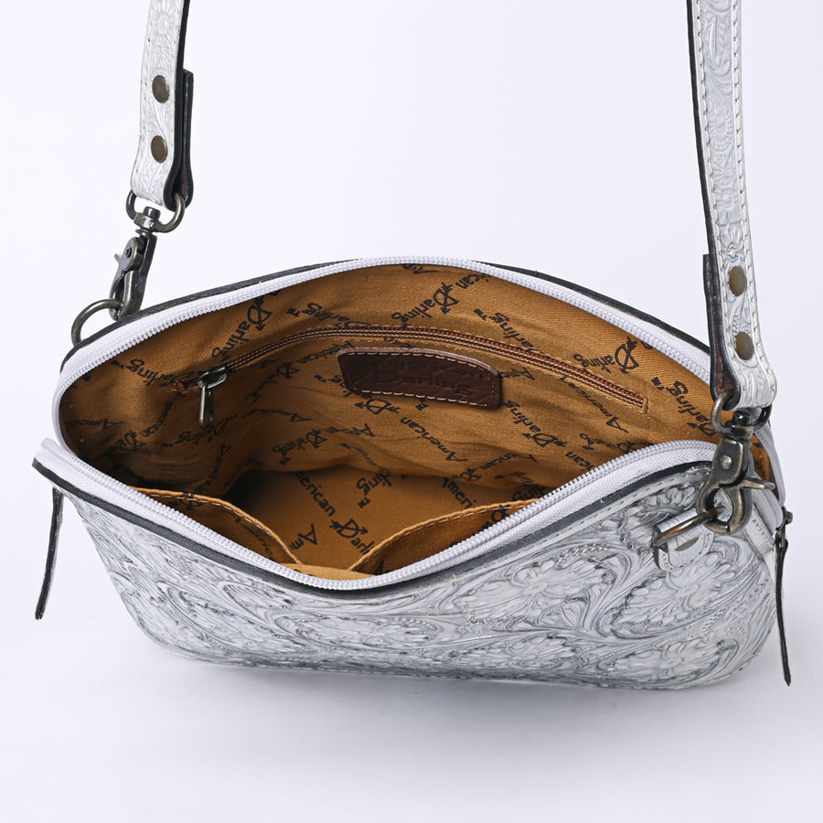 American Darling Western Crossbody Bag for Women Hand Tooled Floral Leather Purse with Adjustable Strap