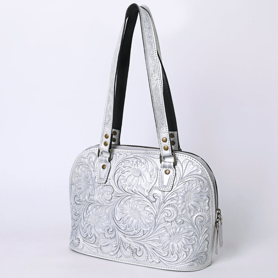 American Darling Hand Tooled Floral Leather Tote Bag Western Purse - Uhorse