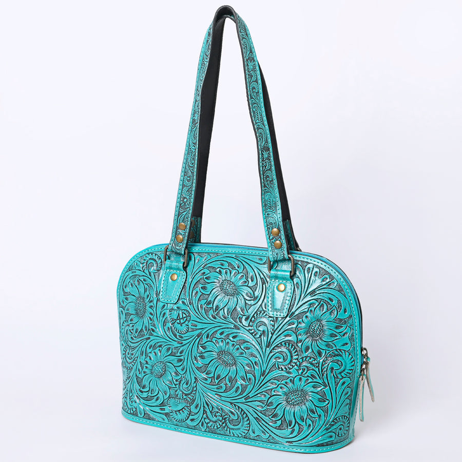 American Darling Hand Tooled Floral Leather Tote Bag Western Purse - Uhorse