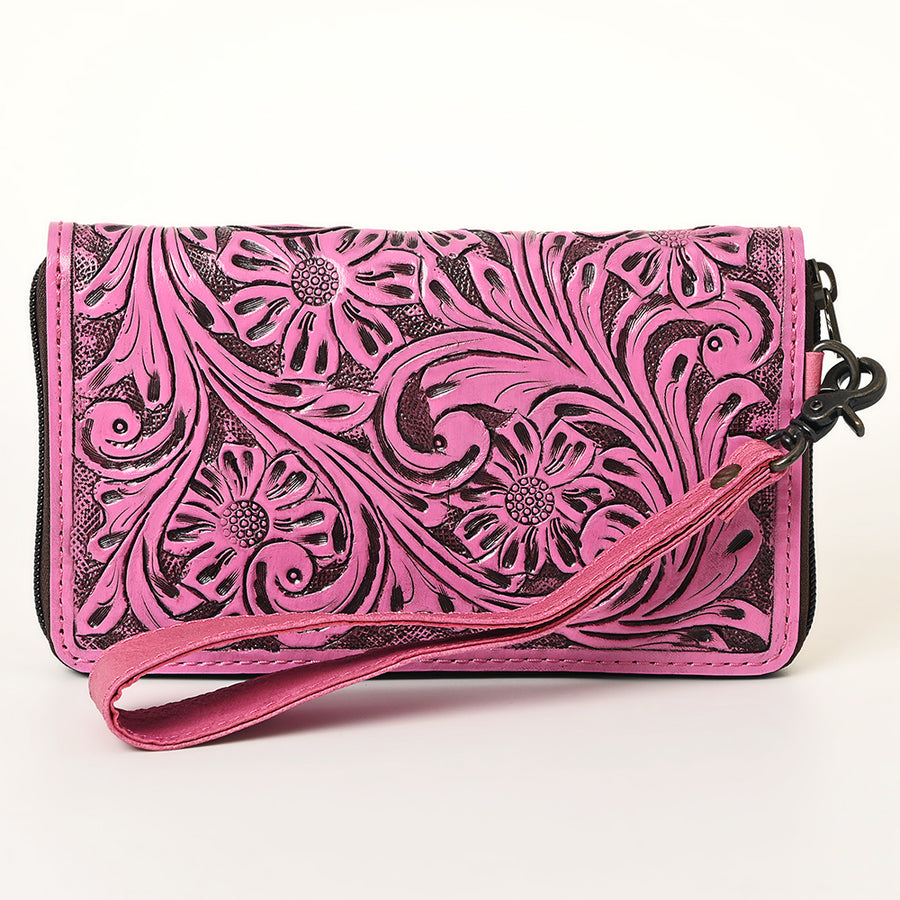 American Darling Clutch Hand Tooled Genuine Leather Western Women Bag Handbag Purse Tan | Purses for Cute
