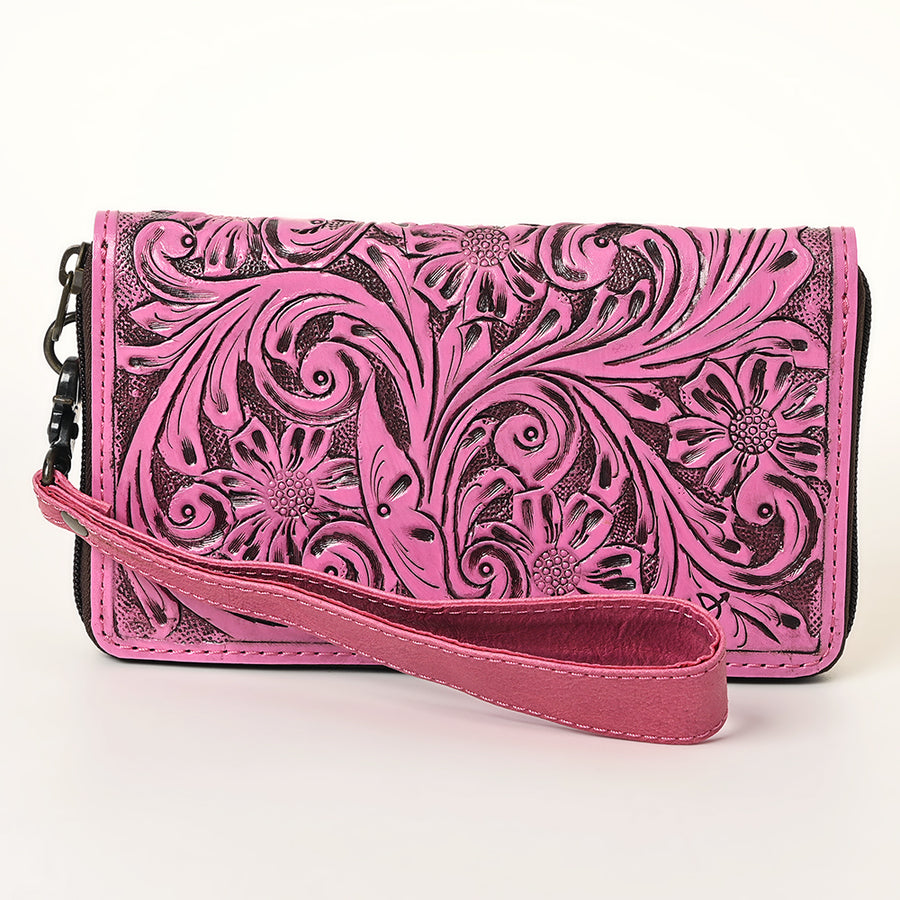 American Darling Clutch Hand Tooled Genuine Leather Western Women Bag Handbag Purse Tan | Purses for Cute