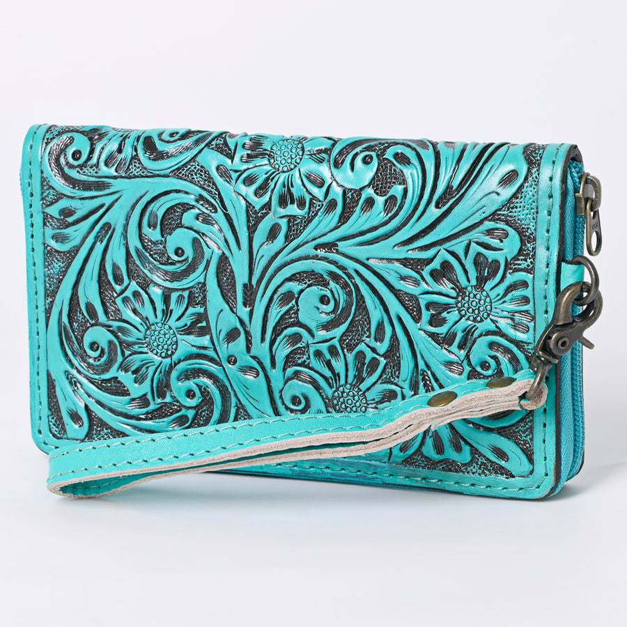 American Darling Clutch Hand Tooled Genuine Leather Western Women Bag Handbag Purse Tan | Purses for Cute