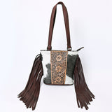 American Darling Tote Hand Tooled Hair on Genuine Leather Western Women Bag Handbag Purse | Travel Bags