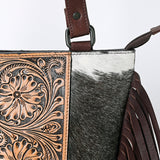 American Darling Tote Hand Tooled Hair on Genuine Leather Western Women Bag Handbag Purse | Travel Bags