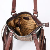 American Darling Tote Hand Tooled Hair on Genuine Leather Western Women Bag Handbag Purse | Travel Bags