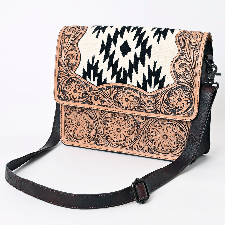 American Darling Cross Body Hand Tooled Saddle Blanket Genuine Leather Western Women Bag Handbag Purse | Crossbody - Uhorse