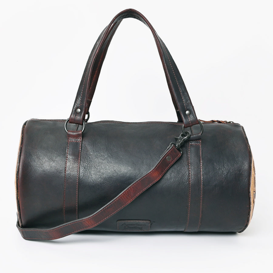 American Darling Duffel Hand Tooled Hair on Genuine Leather Western Women Bag | Duffel Weekend Travel Bags