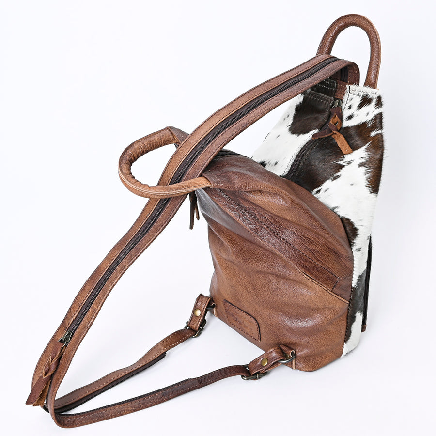 American Darling Backpack Genuine Leather Western Bag with Hair-On Cowhide for Women YKK Zipper Handcrafted Daypack