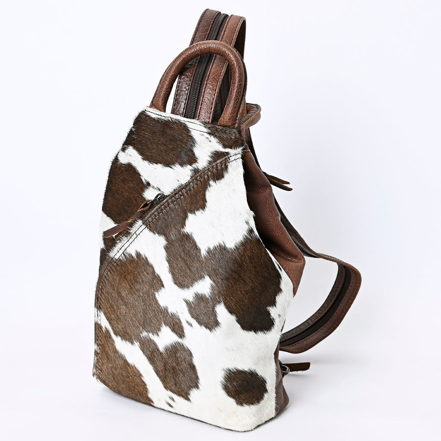 American Darling Hair-On Cowhide Western Leather Backpack - Handcrafted Rugged Luxury - Uhorse