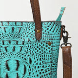 American Darling Tote Crocodile Embossed Genuine Leather Women Bag Western Handbag Purse