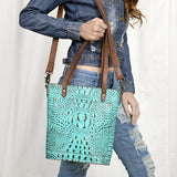 American Darling Tote Crocodile Embossed Genuine Leather Women Bag Western Handbag Purse