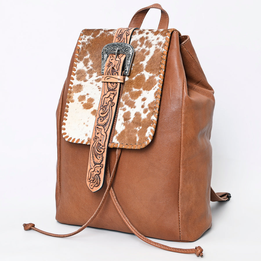 American Darling Western Cowhide Backpack | Tooled Leather Strap Bag - Uhorse
