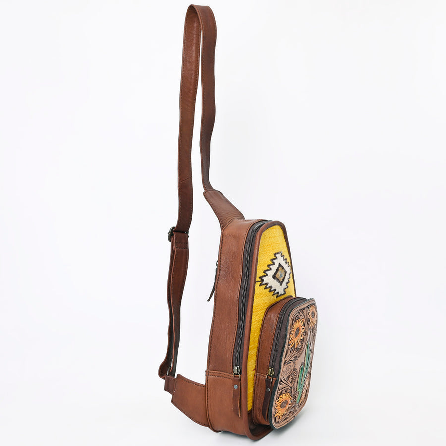 American Darling Sling Hand Tooled Hair-On Genuine Leather Western Women Bag |Sling | for