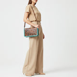 American Darling Western Leather Organizer Crossbody | Hand Tooled Floral Wallet with Buckstitch Lacing & Wristlet