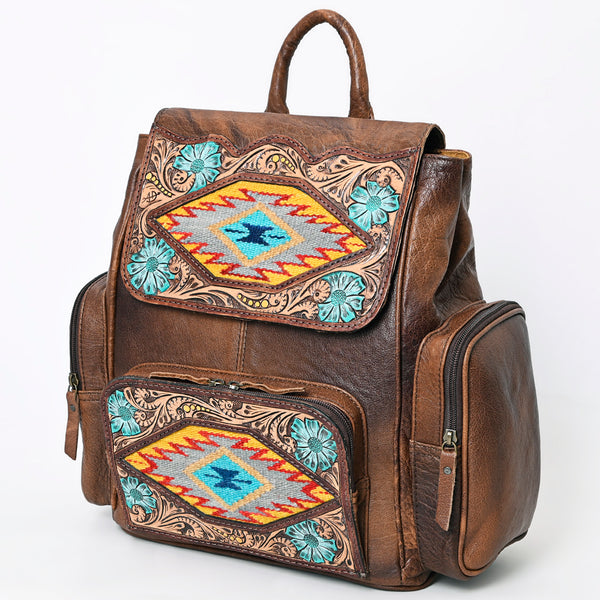 American Darling Saddle Blanket and Tooled Leather Backpack | Western Bag - Uhorse