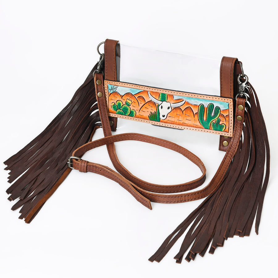 American Darling Hand Painted Clear Bag | Western Fringe Crossbody - Uhorse