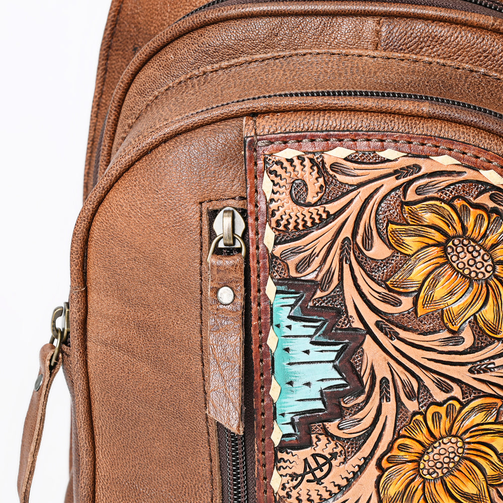 designer leather sling backpack American Darling ADBG1153 Sling Hand Tooled Genuine Leather women bag western handbag purse