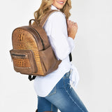 ADBG1154 American Darling Backpack Crocodile embossed Genuine Leather