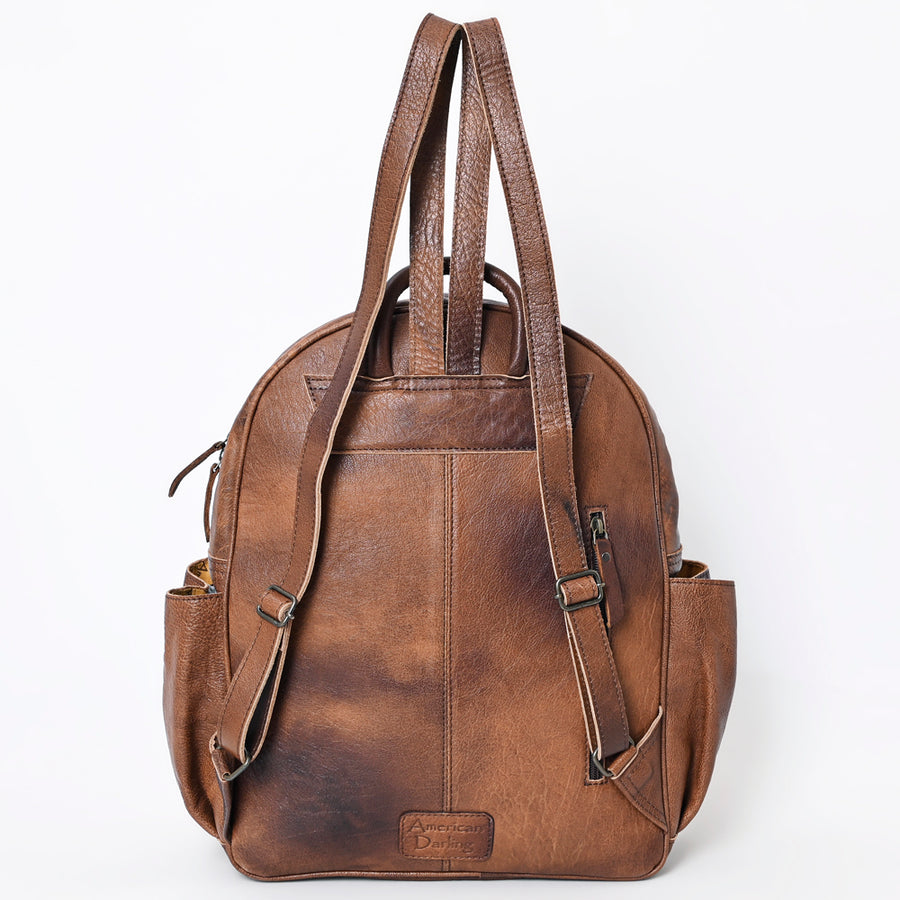 American Darling Western Backpack Purse Handcrafted from Crocodile Embossed Genuine Leather | Buckstitch Detail & Multi-Pocket Design
