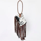 American Darling Western Wristlet Clutch Purse Handcrafted from Hair-On Cowhide & Genuine Leather | Large Fringe Detail