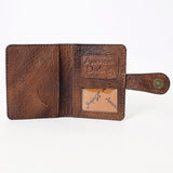 American Darling Western Wallet Handcrafted from Tooled Leather | Sunflower Carved with Mosaic Inlay & Snap Closure