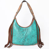 ADBG1164 American Darling Hobo Hand Tooled Crocodile embossed Genuine