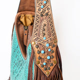 ADBG1164 American Darling Hobo Hand Tooled Crocodile embossed Genuine