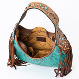 ADBG1164 American Darling Hobo Hand Tooled Crocodile embossed Genuine