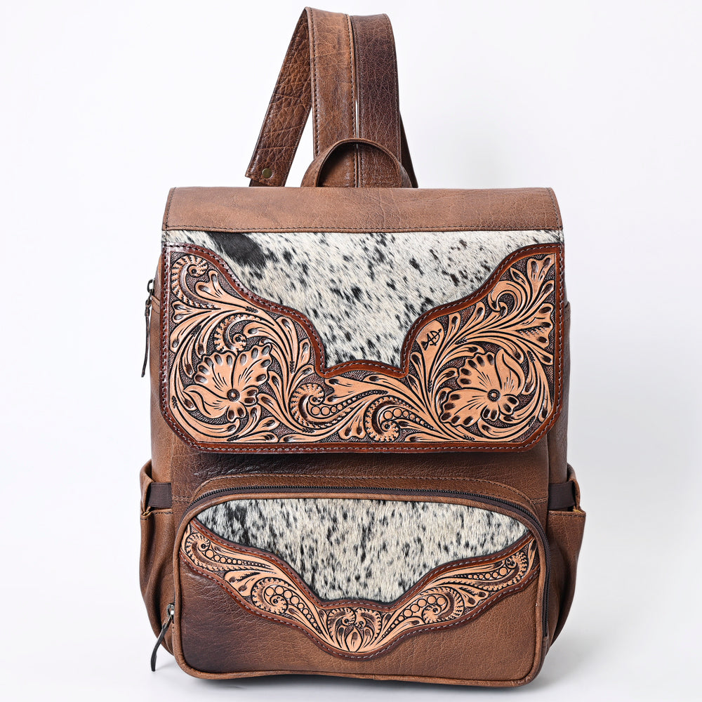 Hand tooled leather backpack Clearance