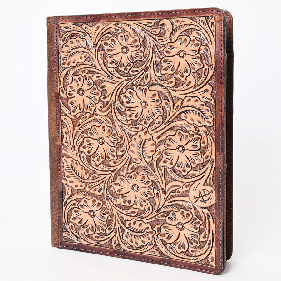 American Darling Hand Tooled Leather Portfolio | Western Floral Sleeve - Uhorse