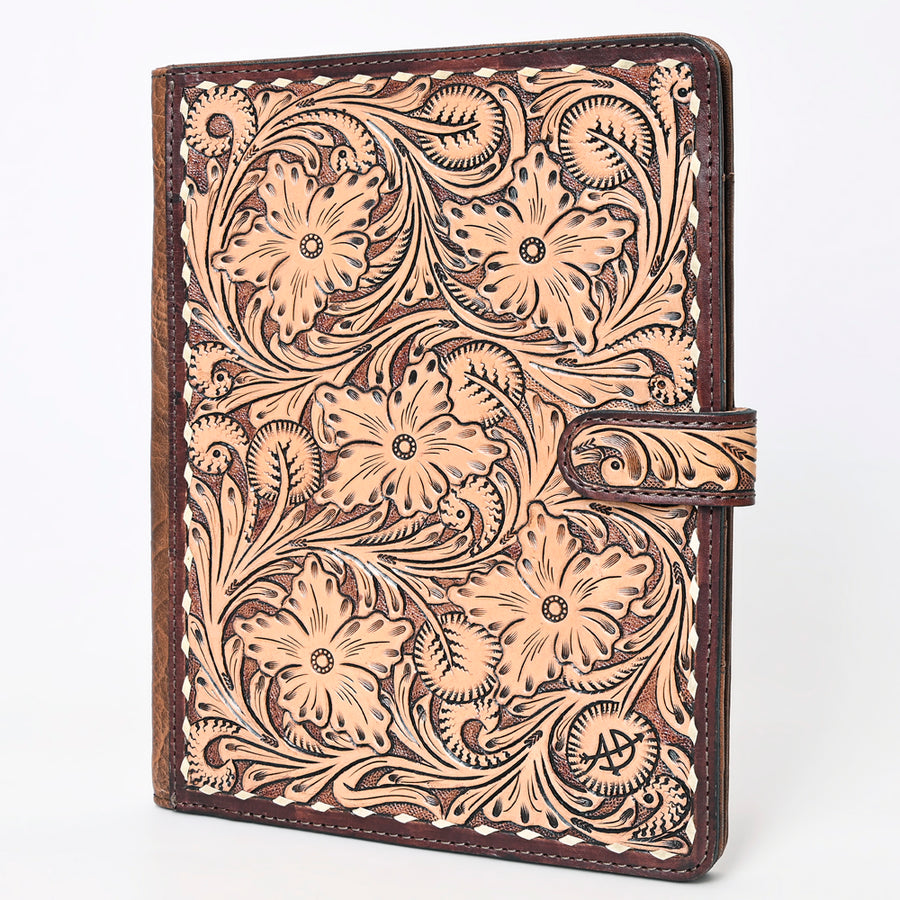 American Darling Hand Tooled Leather Portfolio | Western Floral Sleeve - Uhorse