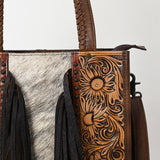 American Darling Tote Hand Tooled Hair-onGenuine Leather women bag western handbag purse