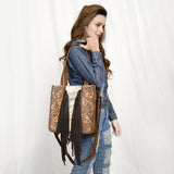 American Darling Tote Hand Tooled Hair-onGenuine Leather women bag western handbag purse