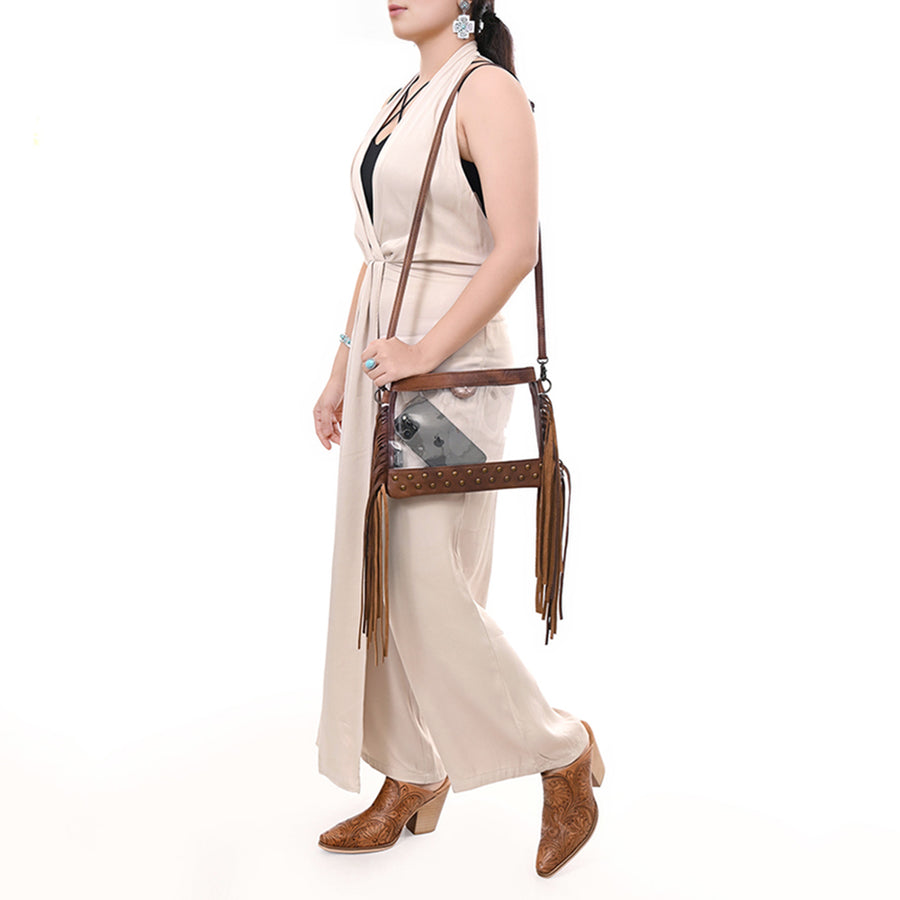 American Darling Clear Bag Full Grain Genuine Leather Western Women Handbag Purse | for Cute Travel