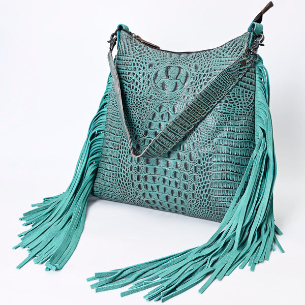 American Darling Crocodile Embossed Hobo Bag | Western Fringe Purse - Uhorse