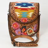 American Darling Cross Body Hand Tooled Saddle Blanket Genuine Leather women bag western handbag purse