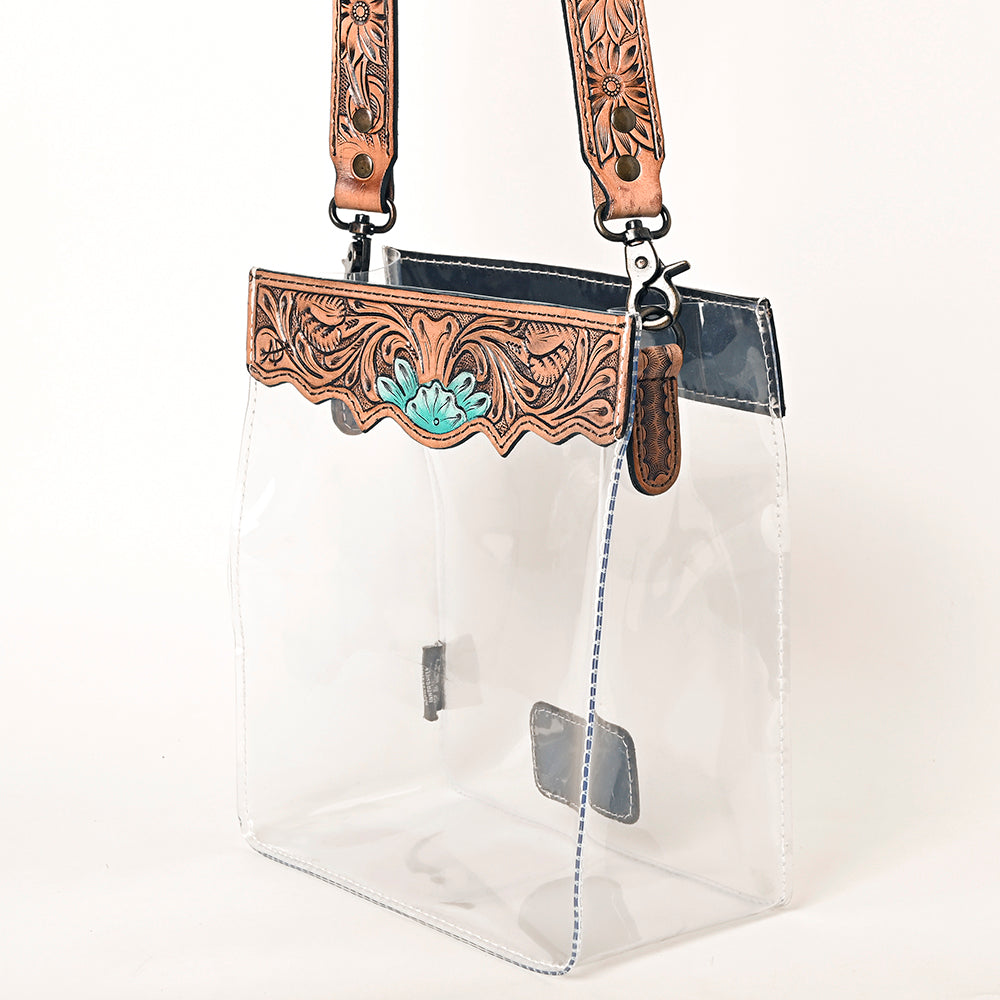 American Darling Clear Bag Hand Tooled Genuine Leather Western Women Bag Handbag Purse | Clear Bag for Women | Cute Clear Bag