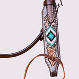 HILASON Western Horse Floral Breast Collar Headstall Genuine Leather Brown